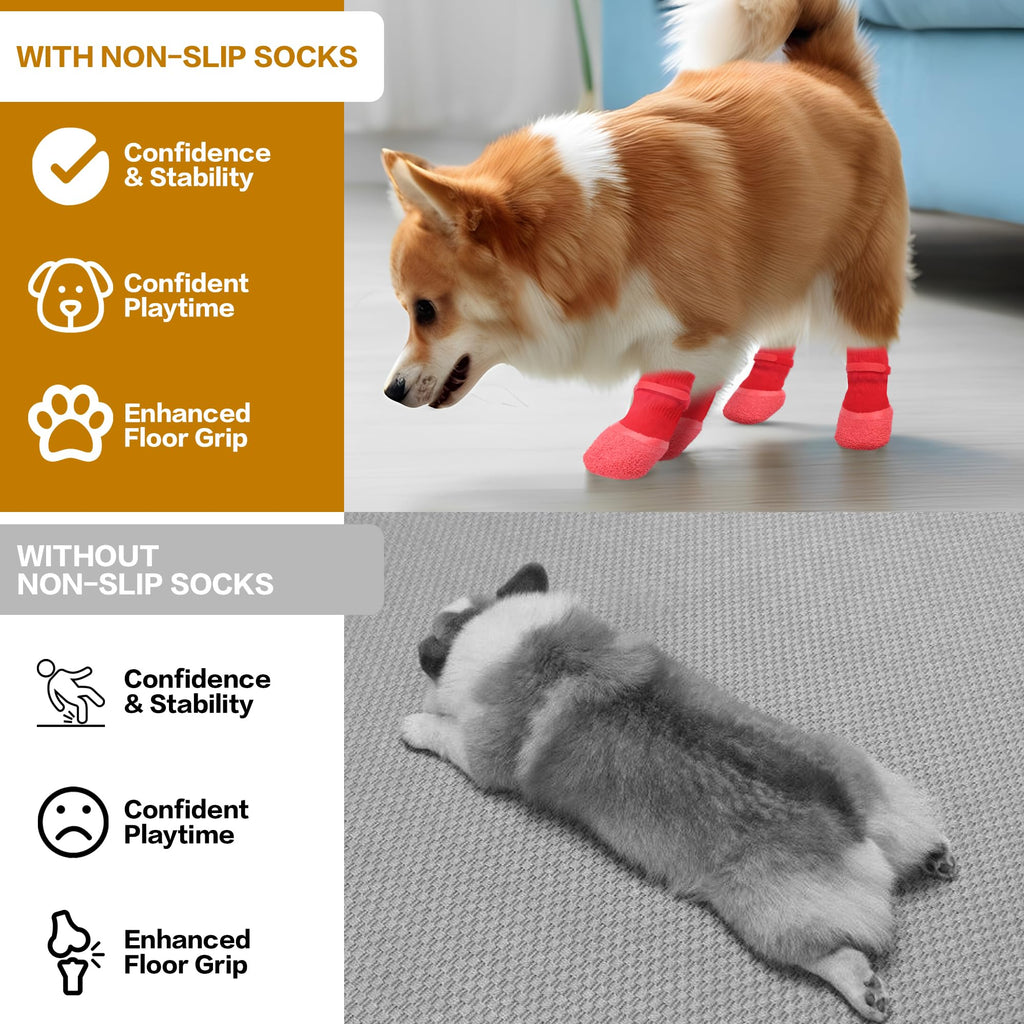 Anti-Slip Dog Socks with Rubber Sole