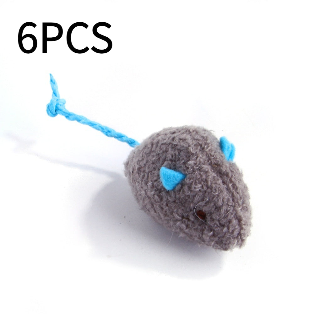 Grey plush mouse cat toy