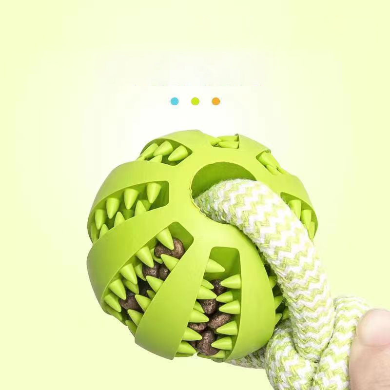 Ridged treat ball close-up