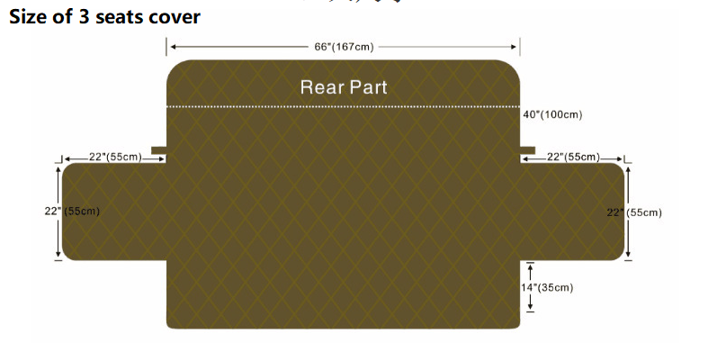 Size of the 3-seater cover