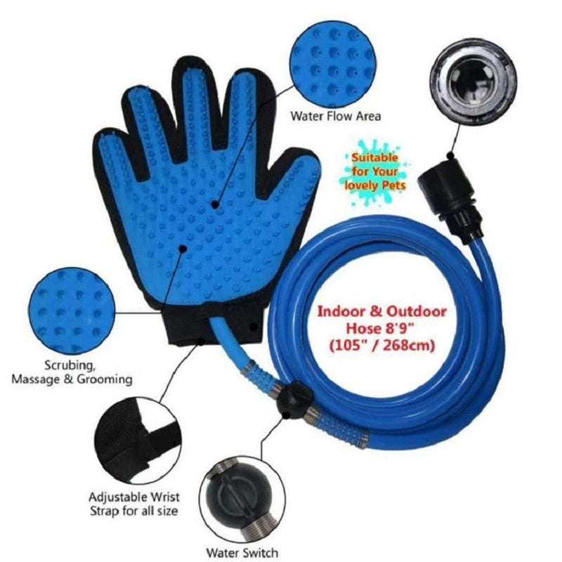 Shower glove, hose and adapters