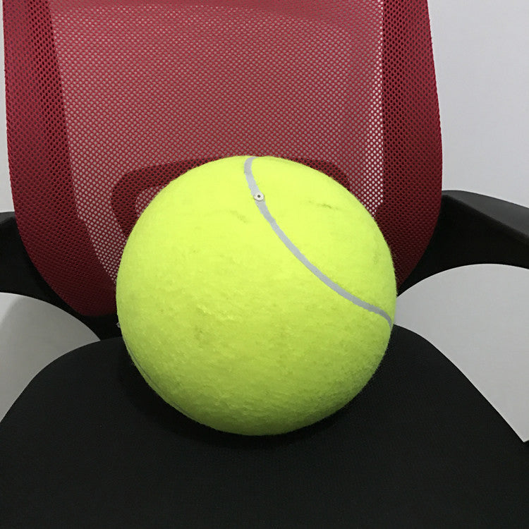 Giant yellow tennis ball inflated