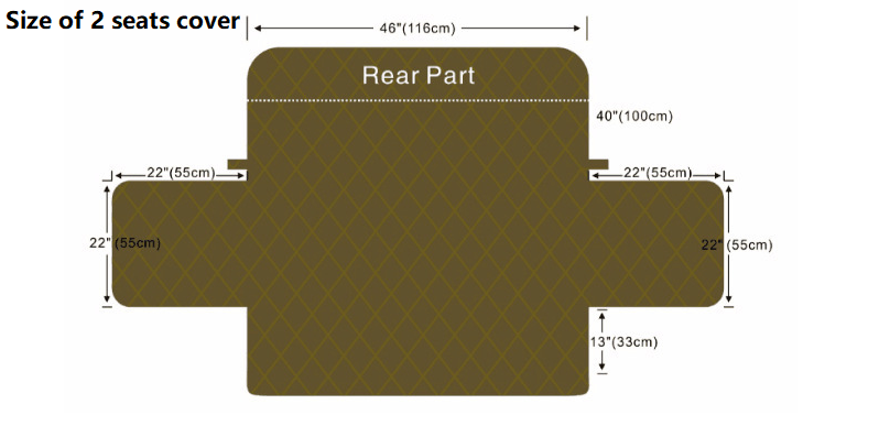 Size of the 2-seater cover