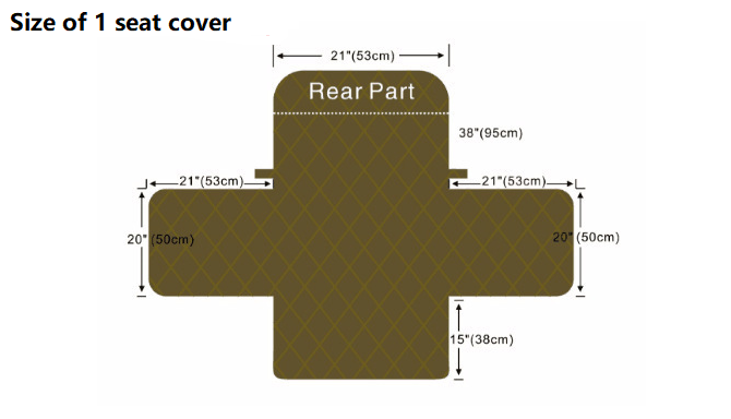 Size of the 1-seater cover