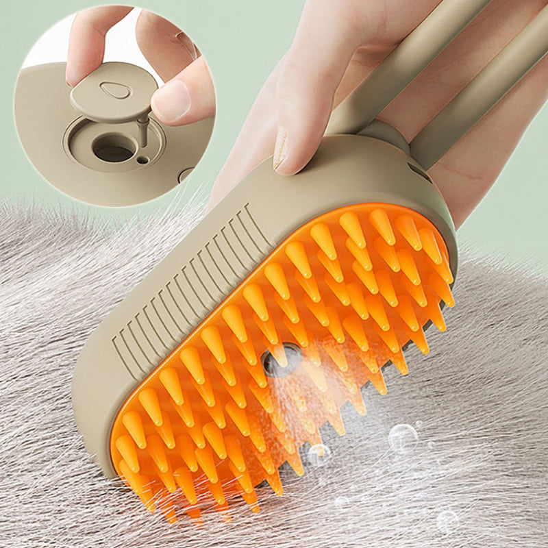 Mist spray pet brush in use