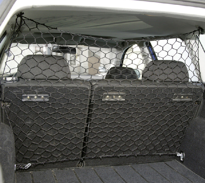 Mesh barrier net fitted behind the rear seats