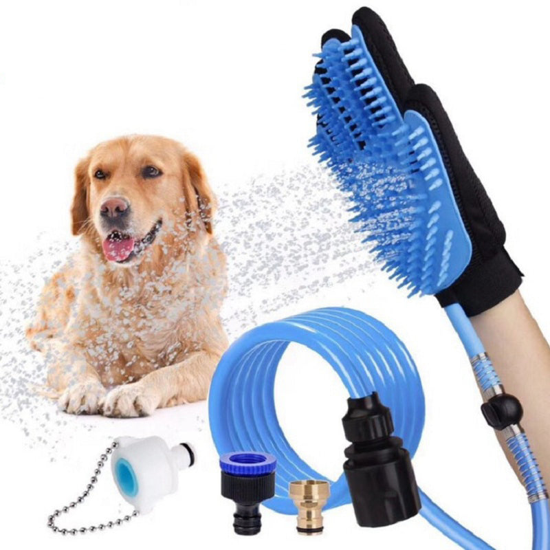 Pet shower glove sprayer with hose