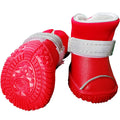 Red waterproof dog boots