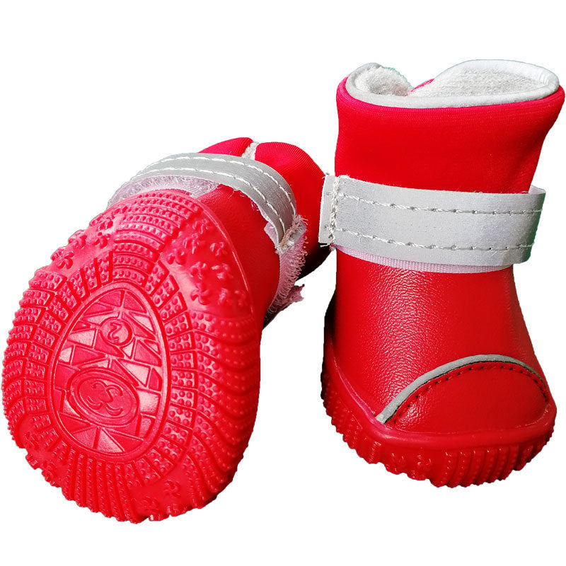 Red waterproof dog boots