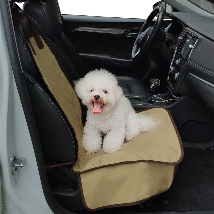 Dog on the front seat cover