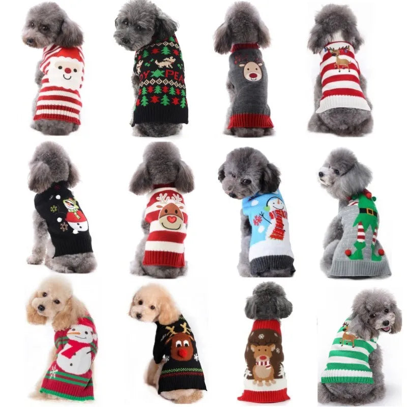 Cartoon Knit Dog Coat – Warm Winter Sweater for Small to Large Dogs