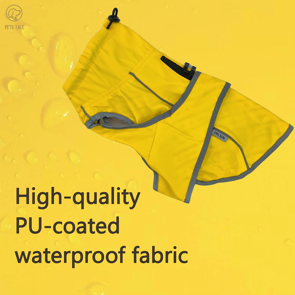 Waterproof Dog Raincoat with Hood & Reflective Trim