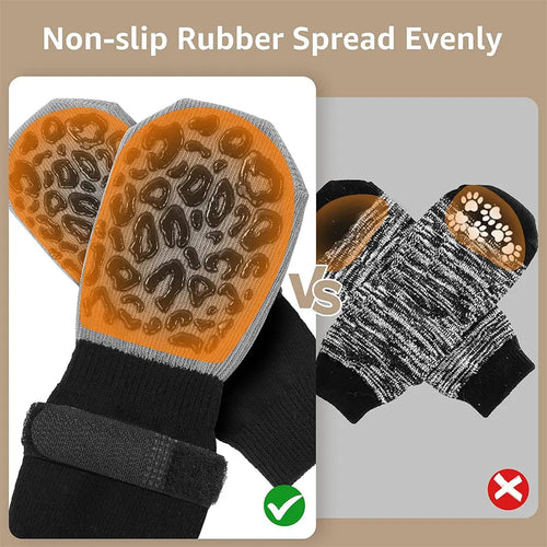 Anti-Rutsch-Hundesocken – 4er-Set mit verstellbaren Riemen