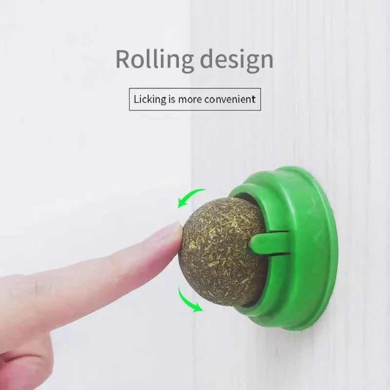Catnip Wall Ball - Stick-On Licking Toy for Cats