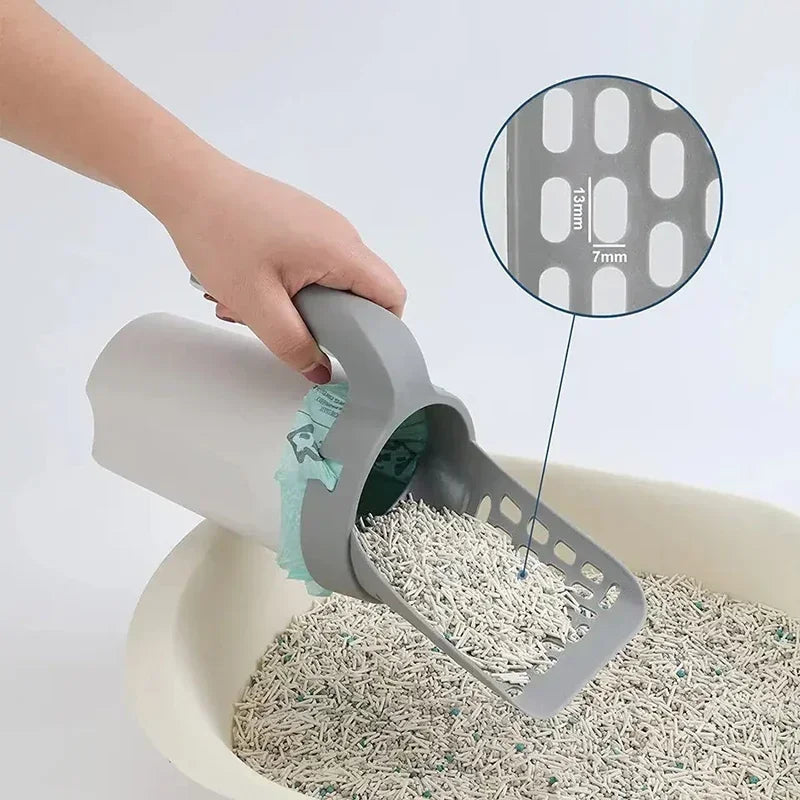 All-in-One Litter Scoop – Built-In Waste Bag Compartment