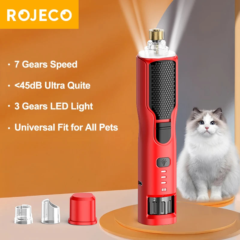Electric Pet Nail Grinder – Quiet Rechargeable Claw Trimmer