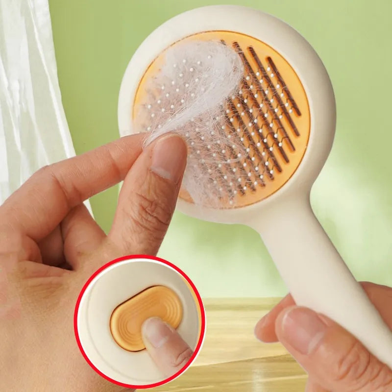 Self-Cleaning Pet Brush – One-Click Hair Release Grooming Comb