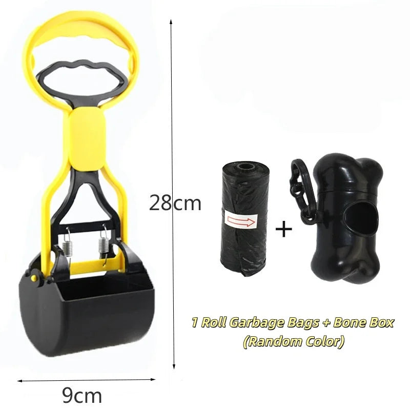 Long-Handle Poop Scooper Set with Bag Holder