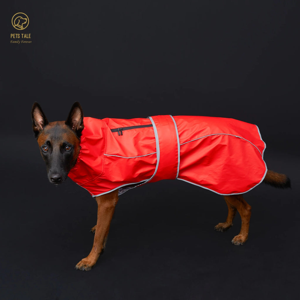 Waterproof Dog Raincoat with Hood & Reflective Trim