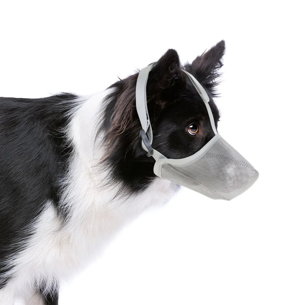 Weicher Netz-Maulkorb für Hunde – verstellbarer, atmungsaktiver Maulkorb gegen Fressen vom Boden