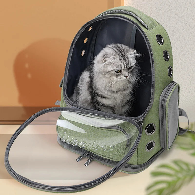 Bubble Window Pet Backpack – Ventilated Carrier for Cats & Small Dogs