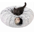 Plush Cat Tunnel Bed - Folds Into a Round Nest