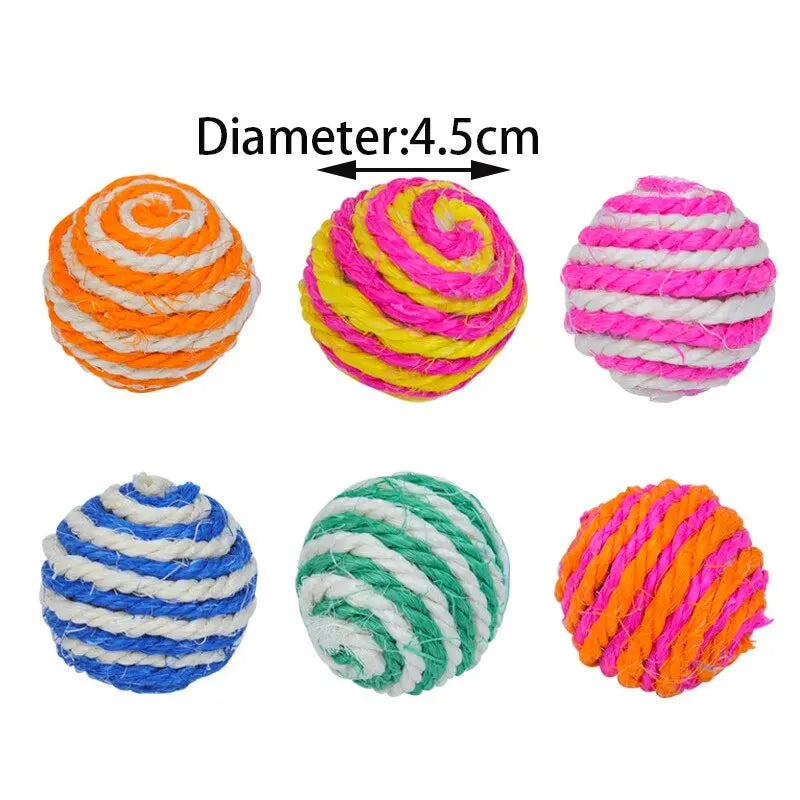 Cat Rattle Balls - Set of 4 Lattice Play Balls