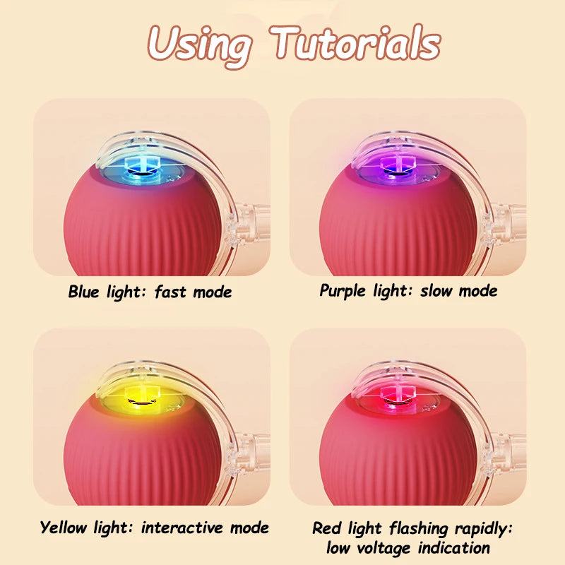 Self-Rolling Cat Ball – Rechargeable Toy with Teaser Tail