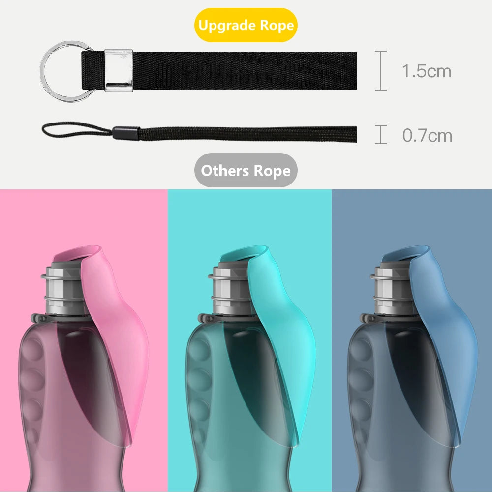 Portable Dog Water Bottle 800ml – Leak-Proof Travel Bowl for Walks & Hikes