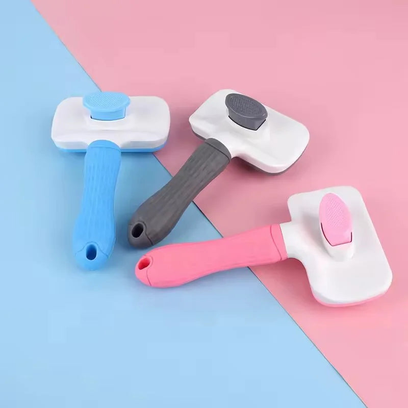 Self-Cleaning Slicker Brush – One-Click Hair Removal for Dogs & Cats