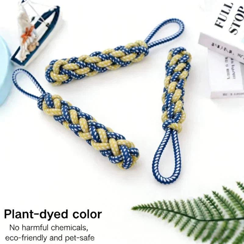Plant-Dyed Cotton Rope Dog Chew Toy