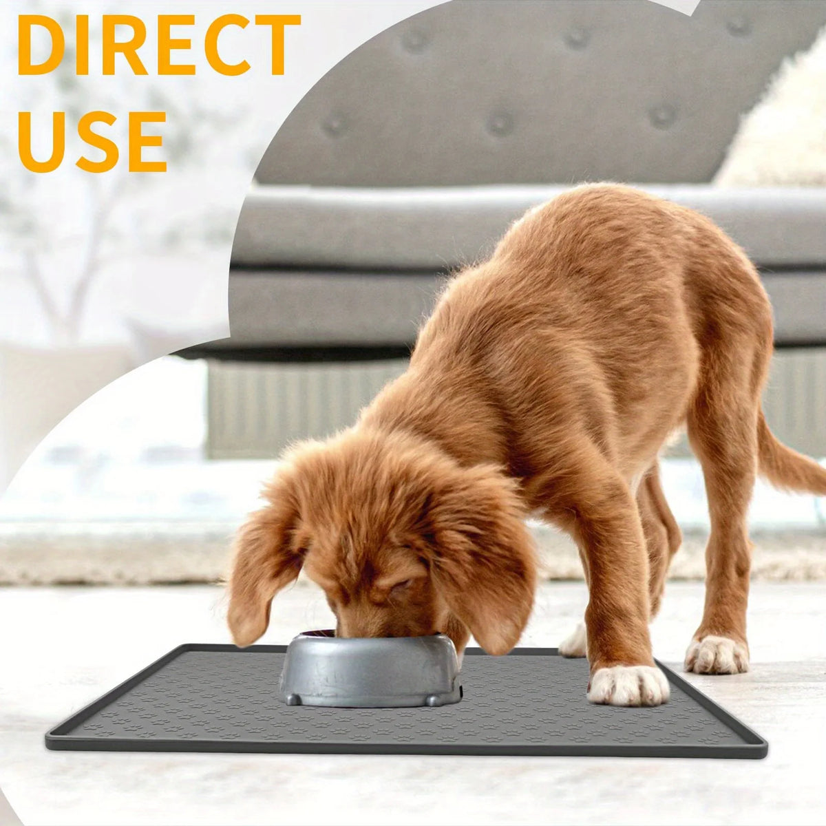 Paw Print Feeding Mat – Silicone Placemat with Raised Anti-Spill Edge