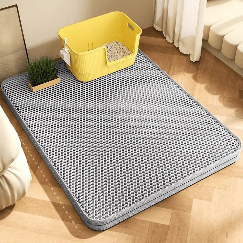 Double-Layer Cat Litter Mat – Traps Scattered Litter