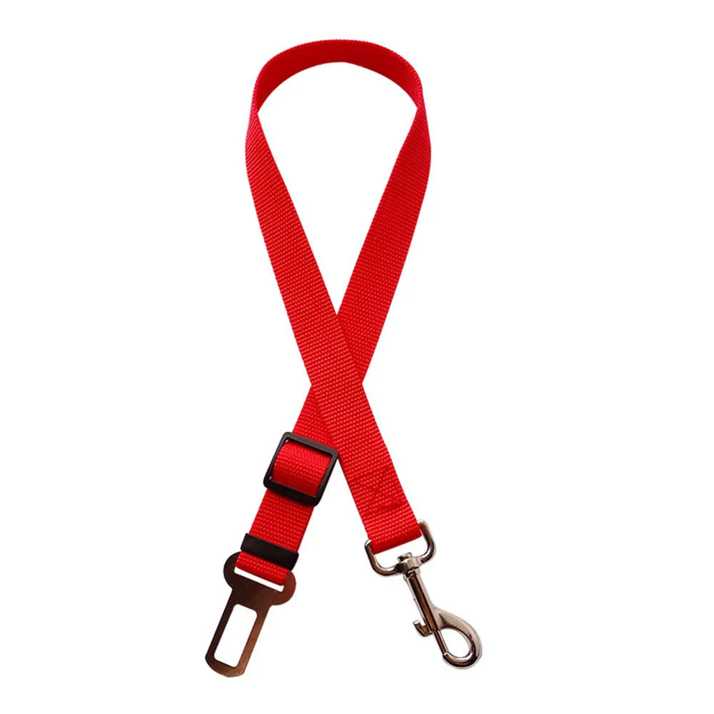 Adjustable Dog Car Seat Belt Tether – Reflective with Elastic Section