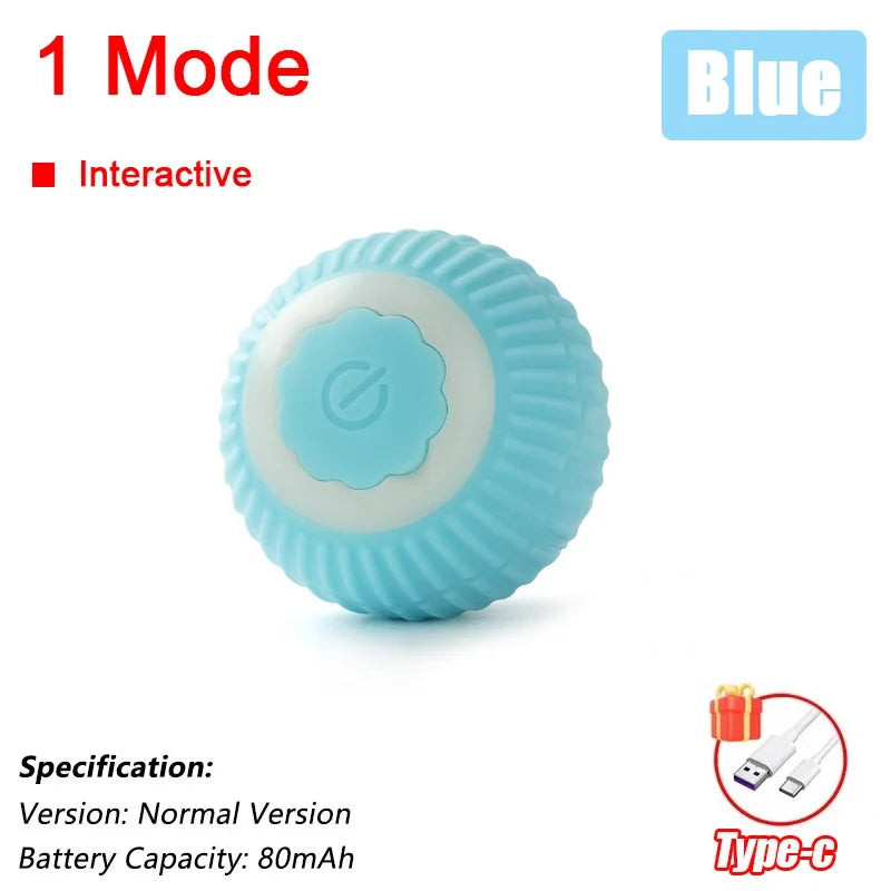 Self-Rolling Cat Ball – Rechargeable Toy with Teaser Tail