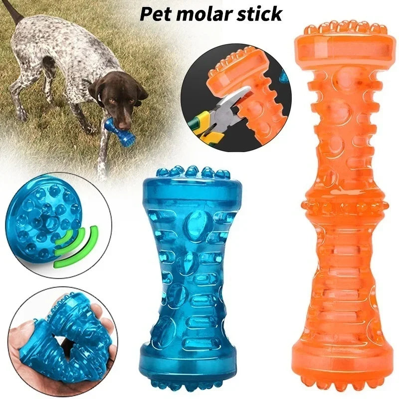 Rubber Dental Chew Bone with Squeaker