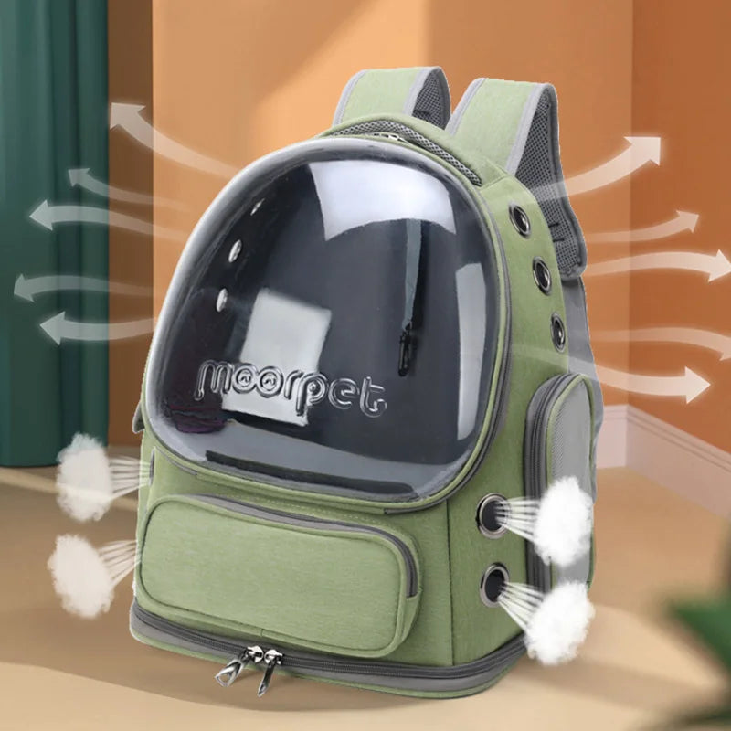 Bubble Window Pet Backpack – Ventilated Carrier for Cats & Small Dogs