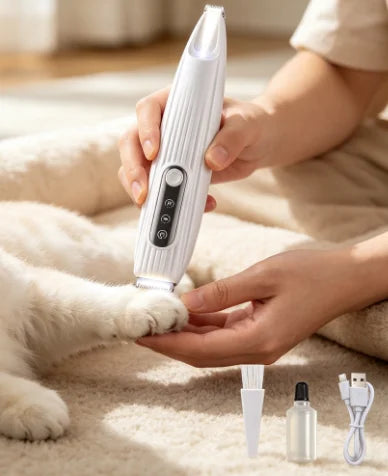 Quiet Paw Trimmer – Cordless Pet Detail Clipper with LED