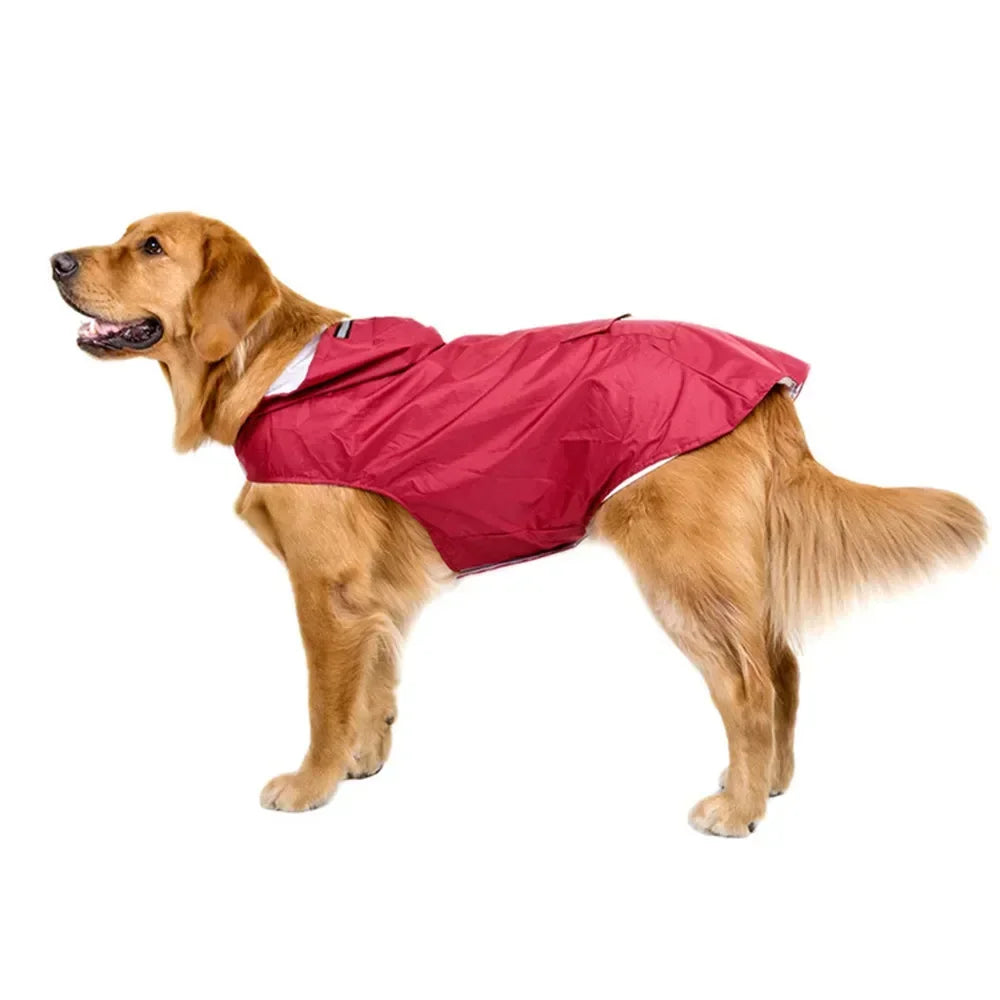 Dog Raincoat – Hooded Waterproof Jacket with Reflective Stripe