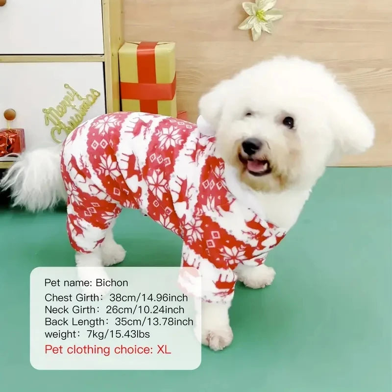 Reindeer Dog Pyjamas – Hooded Christmas Jumpsuit