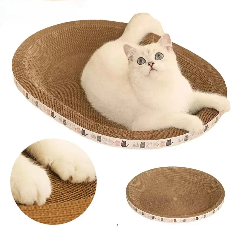 Corrugated Cat Scratcher Bowl with Catnip