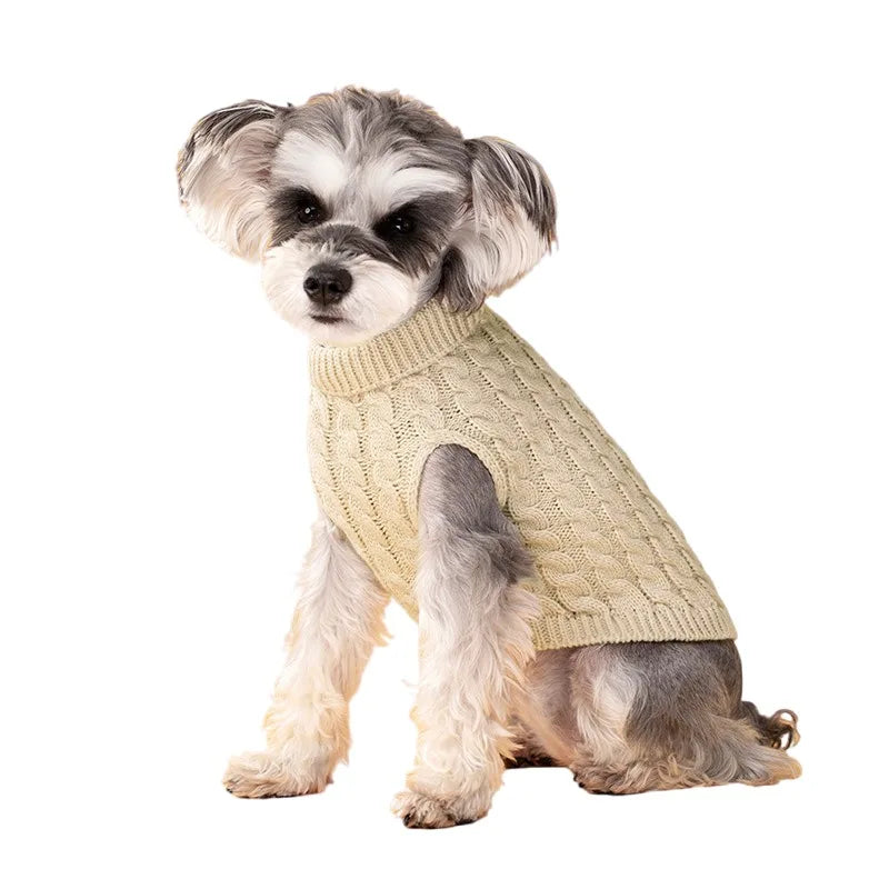 Gestrickter Rollkragen-Hundepullover – Warmer Winterpullover für kleine Hunde