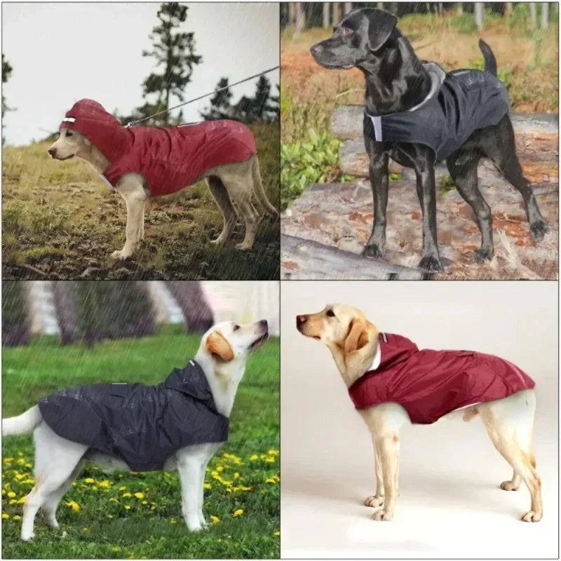 Dog Raincoat – Hooded Waterproof Jacket with Reflective Stripe