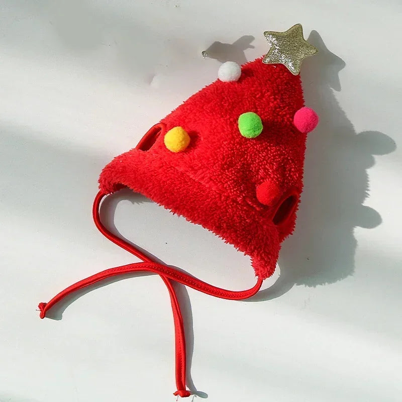 Christmas Pet Hat & Bandana Set – Festive Outfit for Cats & Small Dogs