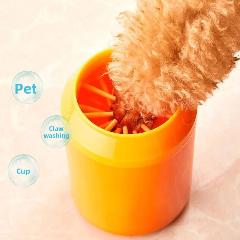 Dog Paw Cleaner Cup with Silicone Bristles