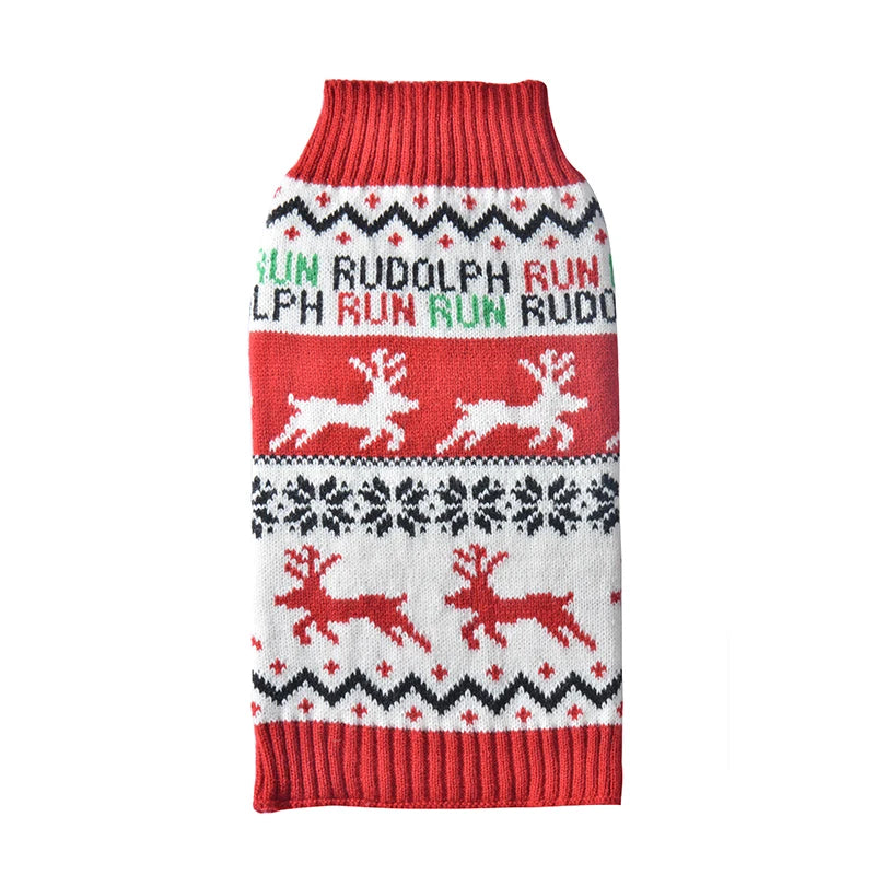 Weihnachtspullover für Hunde – Gestrickter Festtags-Pulli für kleine & große Hunde