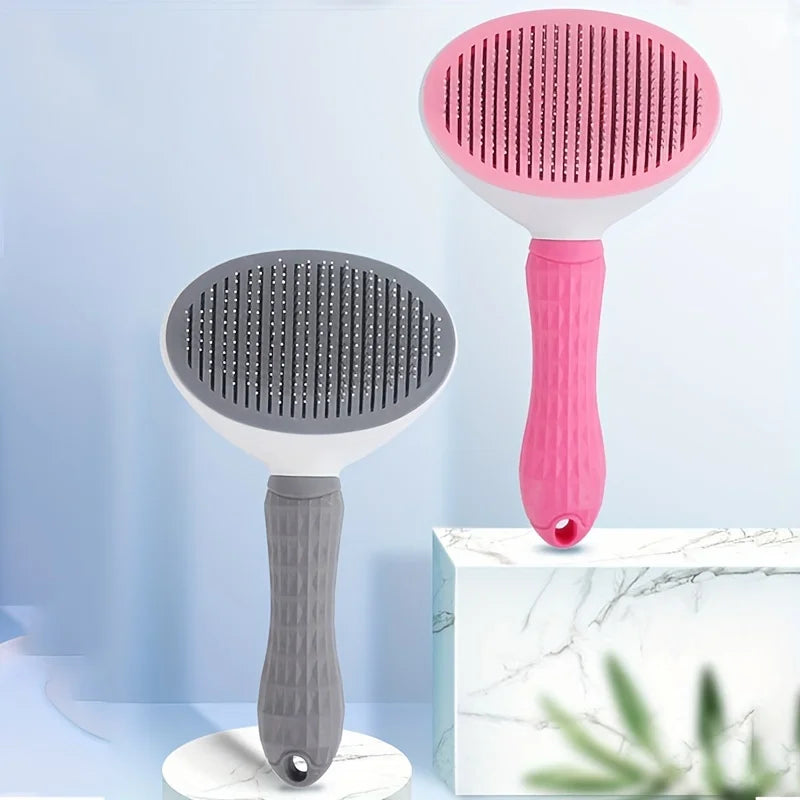 One-Click Self-Cleaning Pet Brush for Dogs & Cats