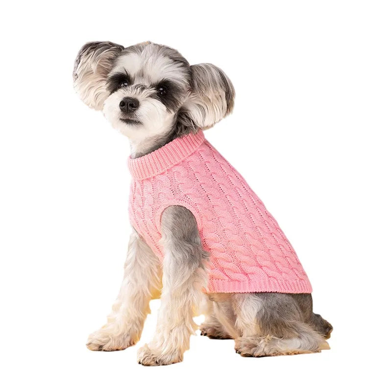 Gestrickter Rollkragen-Hundepullover – Warmer Winterpullover für kleine Hunde