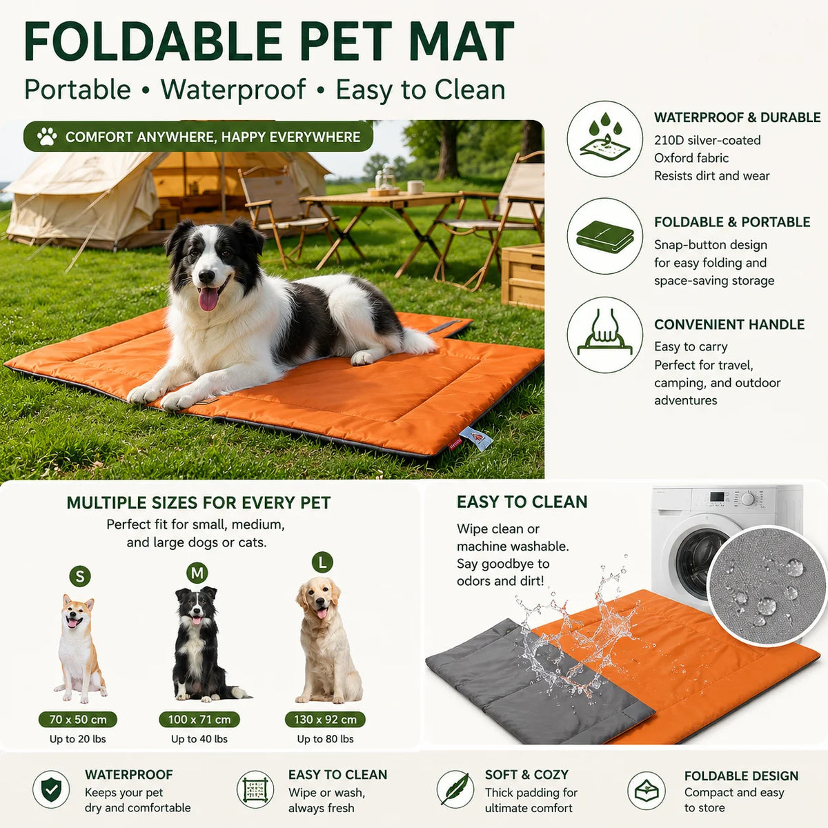 Waterproof Travel & Crate Mat - Chew Resistant