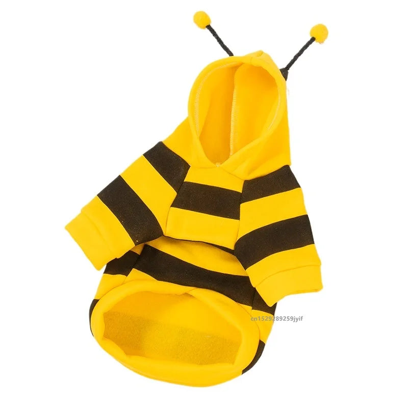 Bienen-Kapuzenpullover für Haustiere – Fleece-Kostüm für Katzen und kleine Hunde